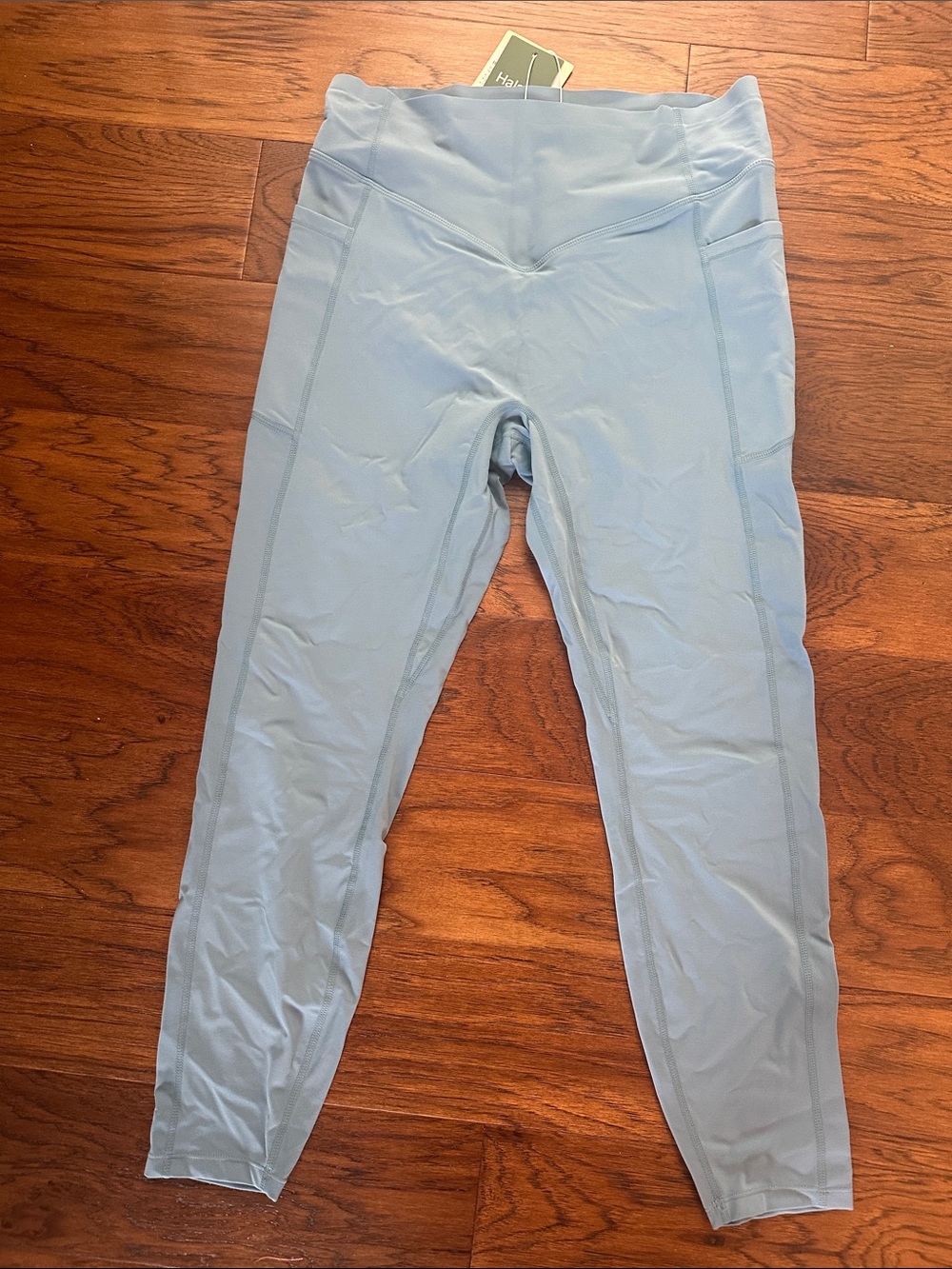 HALARA Light Blue High-Waist Kids Leggings with Side Pockets